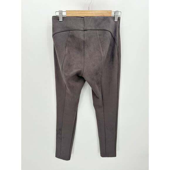 Ann Taylor Gray Faux Suede Seamed Side Zip Leggings Pants Womens Size 2 - Picture 2 of 8